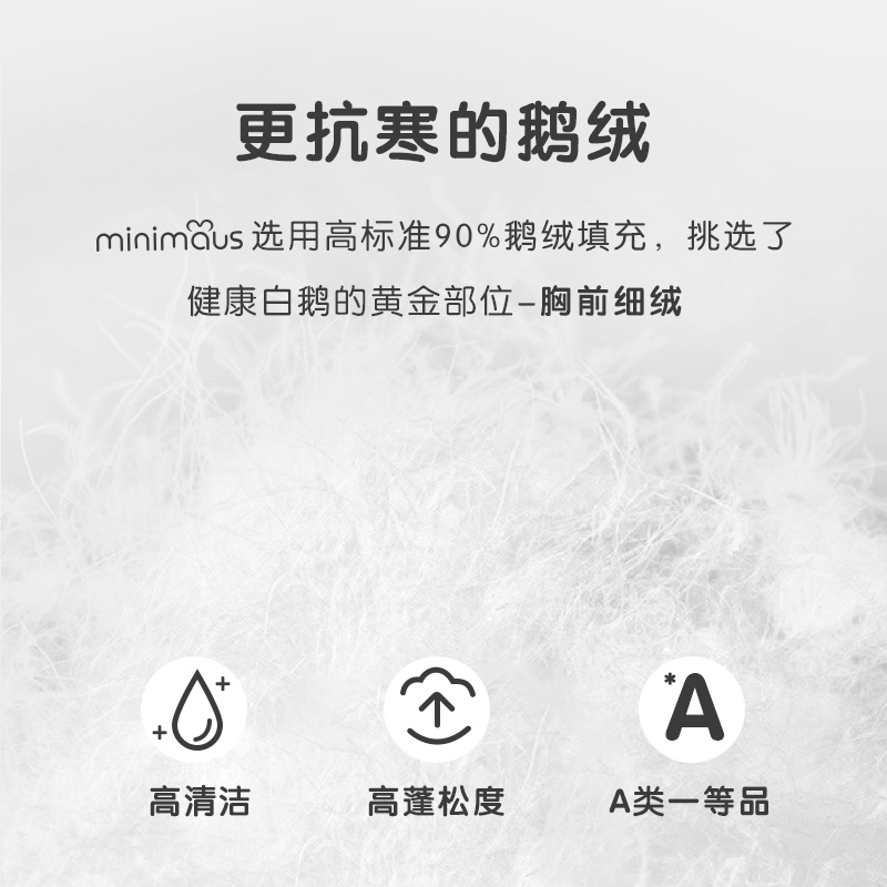 婴儿羽绒服连体衣冬季连帽包手包脚宝宝拉链外套加厚保暖90白鹅绒 - 图2