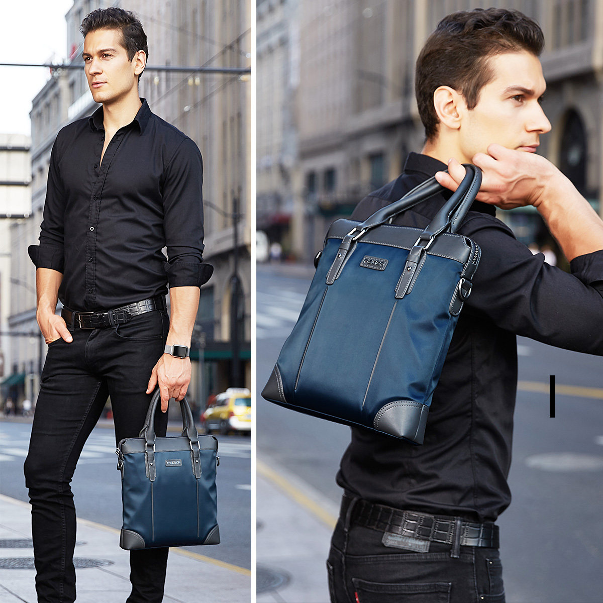 男士潮男商务包电脑竖款斜挎包包 feger千恒男士包袋