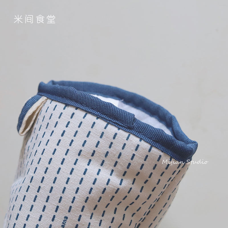 米间食堂 厨房防烫手套ins加厚好看的棉麻微波炉手套烤箱隔热烘焙