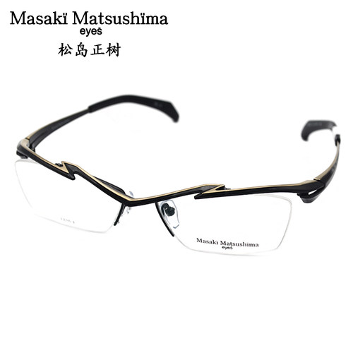 Masaki日本眼镜框松岛正树眼镜架纯钛半框大脸男近视眼镜框mf1218 - 图1