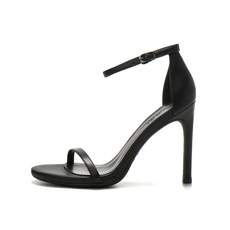 高跟鞋女2023年夏季新款sw黑色一字带细跟性感小众仙女风网红凉鞋,淘宝优惠券,粉丝福利购,淘宝优惠卷