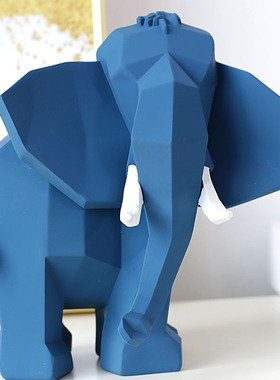 轻奢客厅玄关一家三口大象摆件