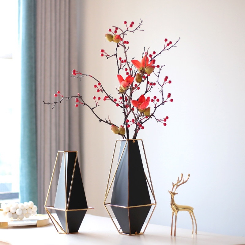 客厅餐桌艺术花瓶摆件现代轻奢高级装饰品插花新房电视柜干仿真花,淘宝优惠券,粉丝福利购,淘宝优惠卷