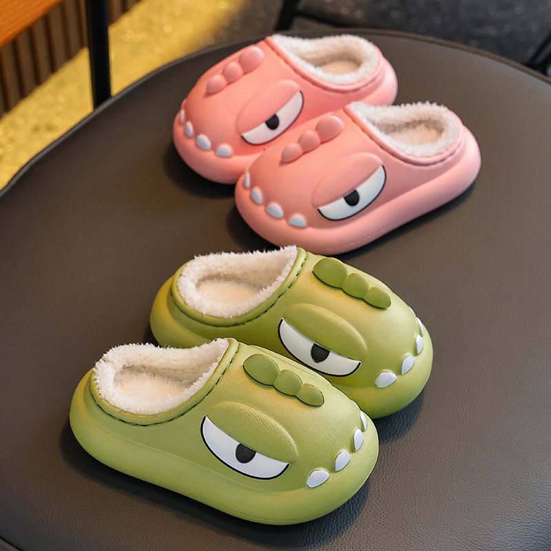 儿童防水恐龙棉拖鞋冬男女童保暖加绒踩屎感亲子包跟大中小童棉鞋,淘宝优惠券,粉丝福利购,淘宝优惠卷