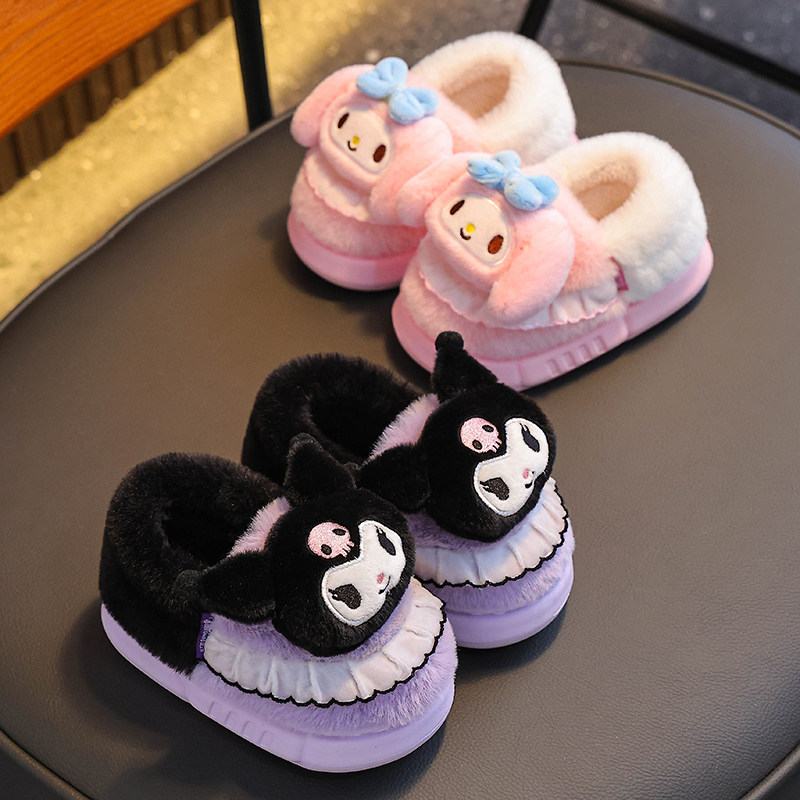 儿童棉鞋秋冬幼儿园女童可爱美乐蒂女孩保暖室内外毛毛包跟棉拖鞋,淘宝优惠券,粉丝福利购,淘宝优惠卷