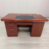 Desk Single Computer Desk Office Staff Desk Guangdong Walnuts Wooden Leather Paint Table 12 1 4 m 1 6