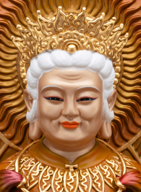 无生老母纯铜神像家用供奉摆件