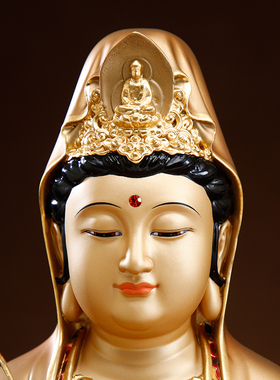 纯铜彩绘家用供奉观音佛像