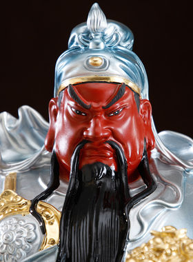 纯铜彩绘武财神关公神像