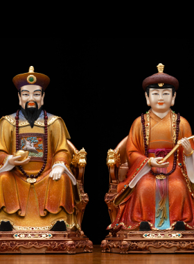 纯铜彩绘四大家族神像家用供奉