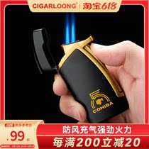Portable small welding gun high temperature spray gun inflatable windproof cigar lighter straight flush moxibustion point fragrant with cigar drilling