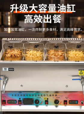 全自动数显控温油炸锅防溅油炸锅