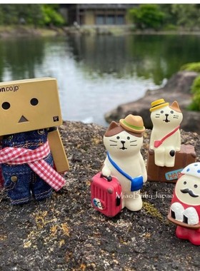 日本DECOLE旅猫潮玩摆件