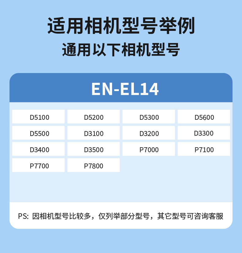 尼康EN-EL14a电池适用D5300 D5600 D5200 D3200 D3400 D3500相机-图1