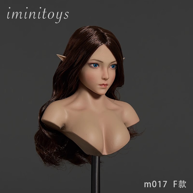 Iminitoys 1/6女兵人 M017 精灵美少女头雕  适合 白肤包胶现货 - 图0