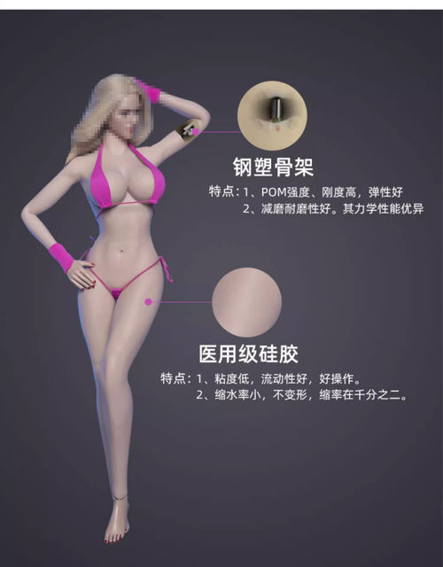 Jodoll plastic body race steel movable female soldier doll