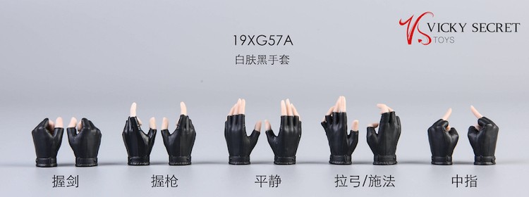 现货VSTOYS 19XG57 1/6女兵人半指手套手型 适合ph包胶女岚素体 - 图0