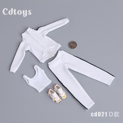 现货 cdtoys cd021 1/6兵人衣服岚tbl包胶女素体运动服套装-图0