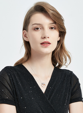 原创花瓣圆形送母亲百搭款项链