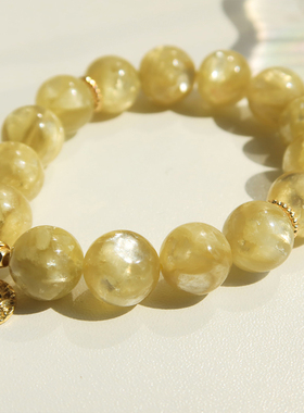 黄金龙鳞云母水晶单圈手链