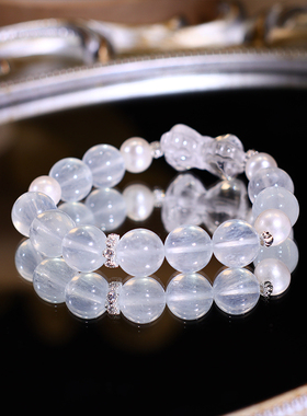 天然冰川蓝焰石手链情侣送礼掌柜原创设计定制款首饰 春分活动