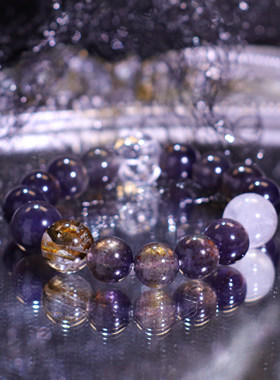 堇青石黄泥骸骨水晶手链  0318春分节专属