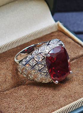 轻奢原创设计高级感小众红宝戒指
