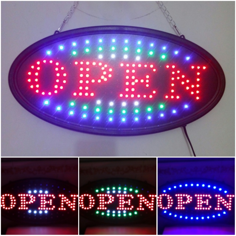 open灯牌营业中指示牌店铺门口挂牌LED发光字广告牌灯箱open sign-图0