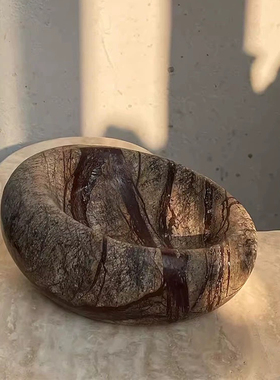 中古侘寂风天然大理石托盘