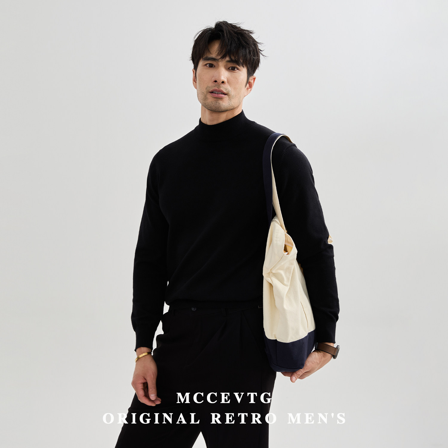 MCCEVTG纯色保暖 羊毛混纺半高领毛衣男黑色长袖休闲针织衫冬季,淘宝优惠券,粉丝福利购,淘宝优惠卷