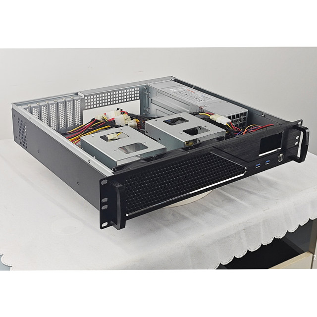 2u chassis short-band humidity temperature LCD screen dual power supply