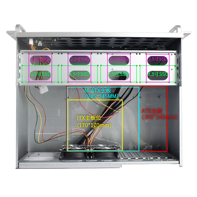 4u chassis short 350 deep with temperature control screen atx motherboard