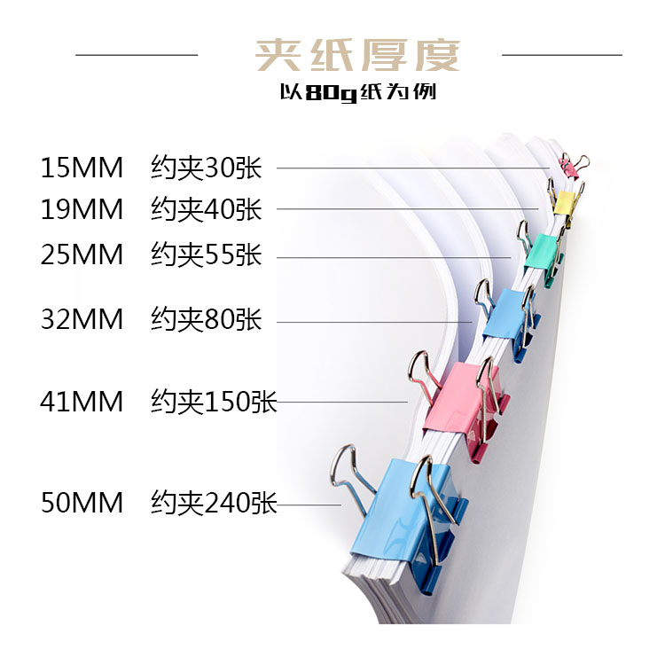 晨光长尾票夹 PET桶装彩色燕尾夹 办公学习彩夹 夹子50/41/32/25/ - 图2