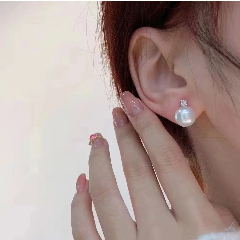 正圆大戴妃爱迪生真珍珠耳钉天然淡水纯银女2025新款耳饰平替澳白,淘宝优惠券,粉丝福利购,淘宝优惠卷