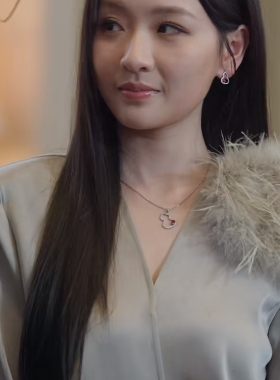 南笛同款葫芦锆石耳钉项链套装祖母锁骨链 国风