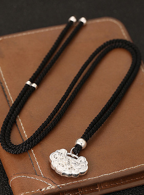 新中式喜上眉梢如意锁纯银项链女