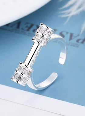 阿赞白矿人缘鸟符管纯银戒指女