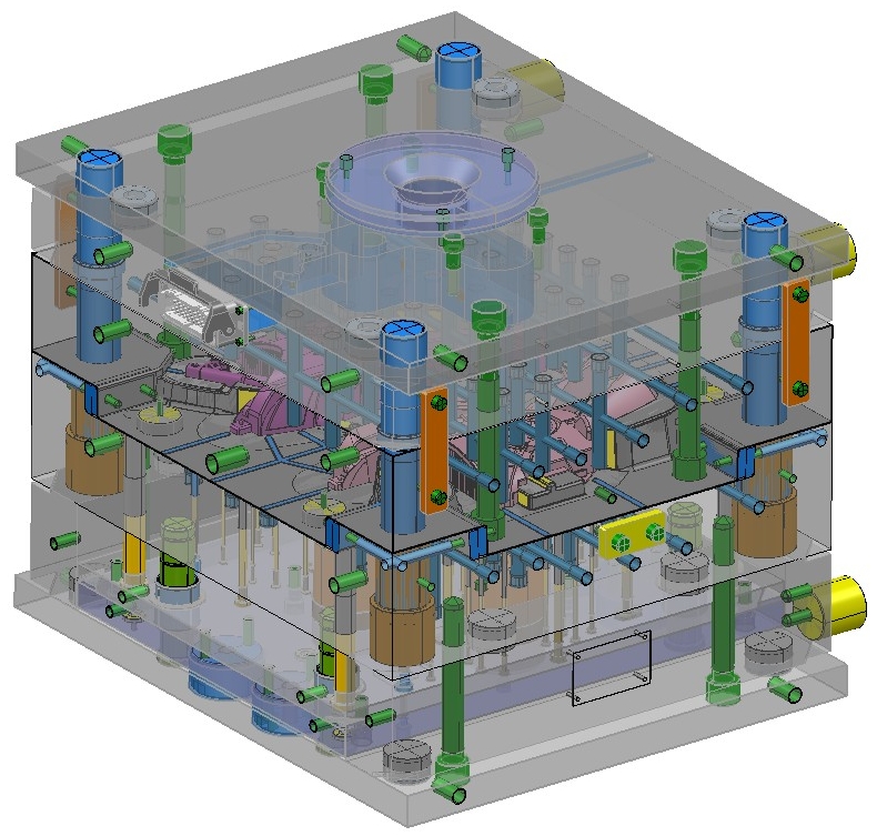 复杂塑胶塑料注塑模具三维图纸SW模型3D结构设计CAD图档2D汽车 - 图3