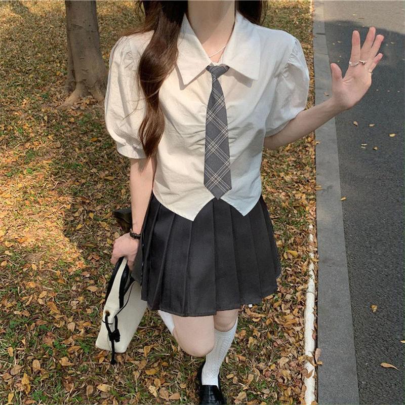 jk制服套装白衬衫jk制服正版原创学院风上衣短裙显瘦辣妹套装-图2