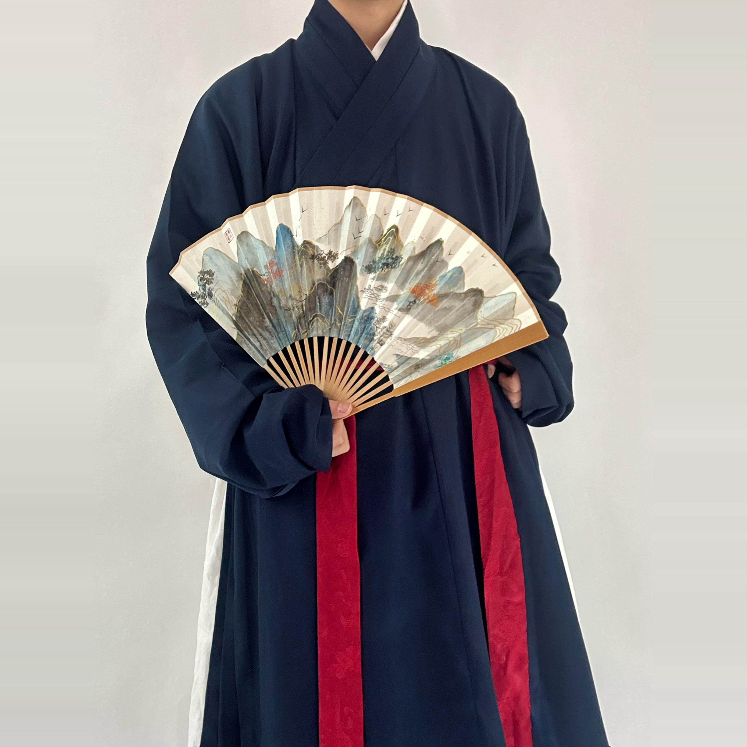 惜物国风 明制汉服交领传统服饰素色仿棉麻明初窄袖打褶长衫,淘宝优惠券,粉丝福利购,淘宝优惠卷