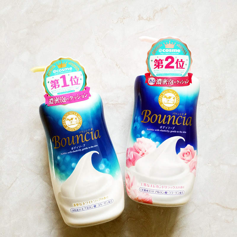日本Cow牛乳石鹼 Bouncia 濃密泡沫高保溼沐浴露 550ml 玫瑰牛奶
