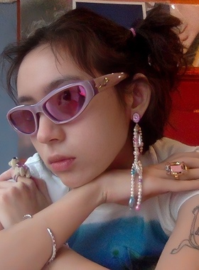 y2k千禧风紫色复古gm墨镜女高级感辣妹造型拍照太阳眼镜2024新款