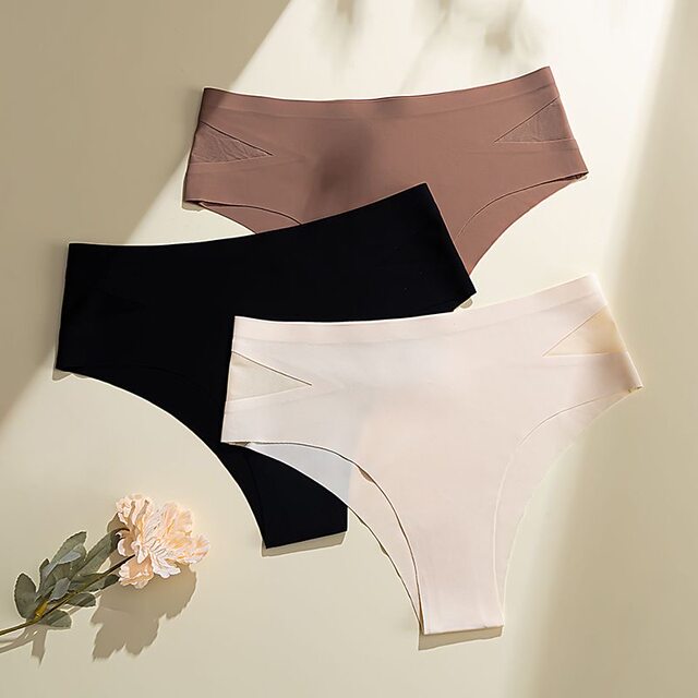 3-pack of European and American ice silk one-piece seamless underwear for women 2026 new tummy-controlling butt-lifting half-covering briefs for women