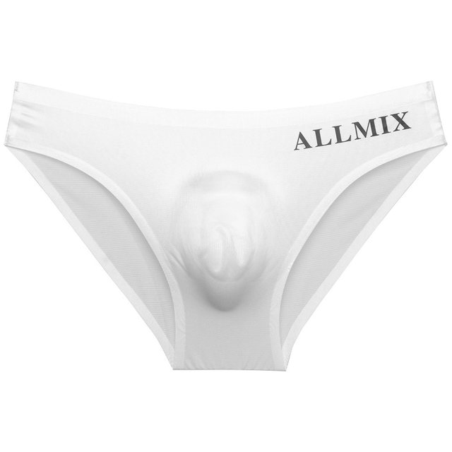 Ultra-thin markless ice silk sexy large size men's briefs