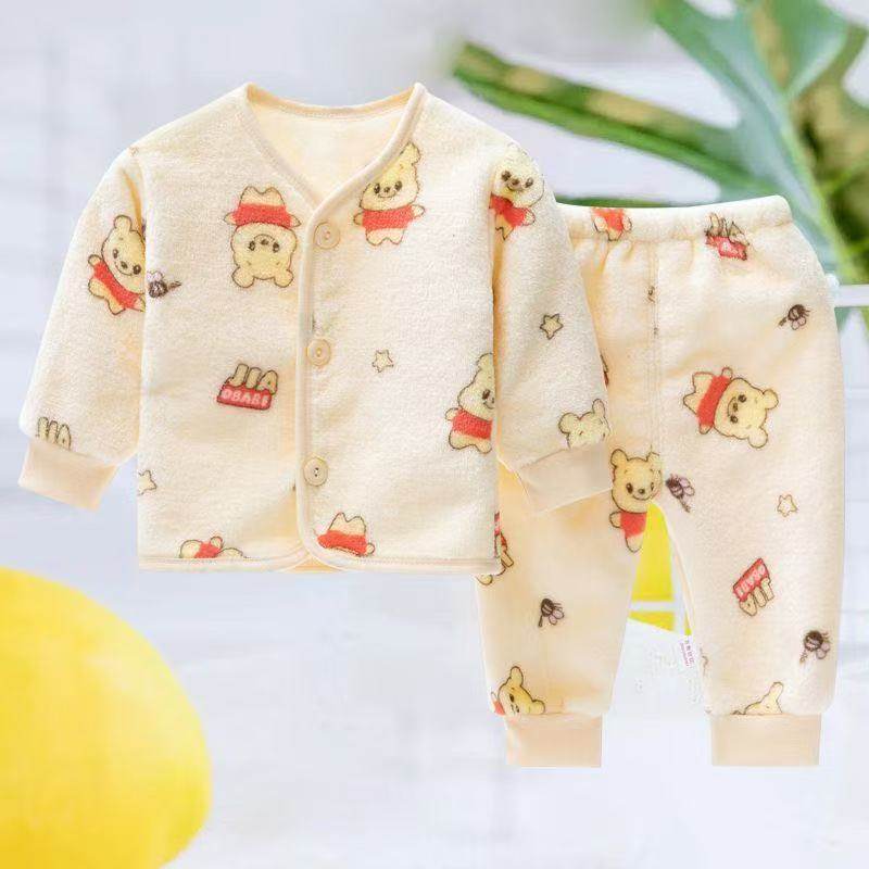 新生婴儿衣服秋冬季法兰绒保暖套装加绒内衣男女童宝宝珊瑚绒睡衣,淘宝优惠券,粉丝福利购,淘宝优惠卷