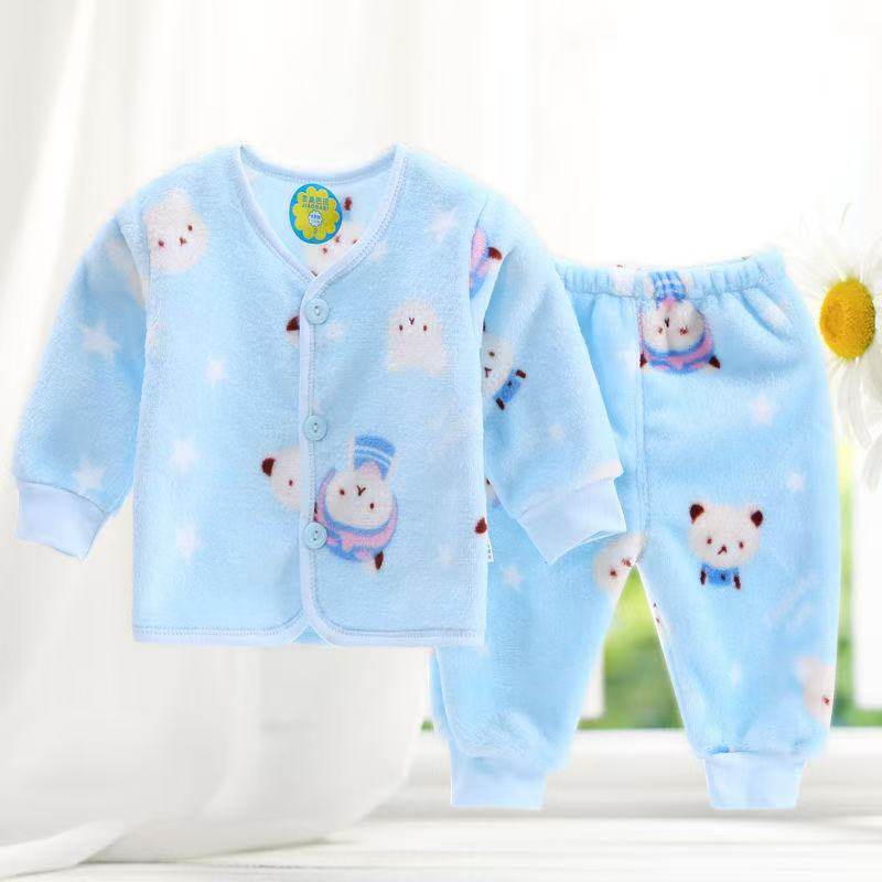 新生婴儿衣服秋冬季法兰绒保暖套装加绒内衣男女童宝宝珊瑚绒睡衣,淘宝优惠券,粉丝福利购,淘宝优惠卷