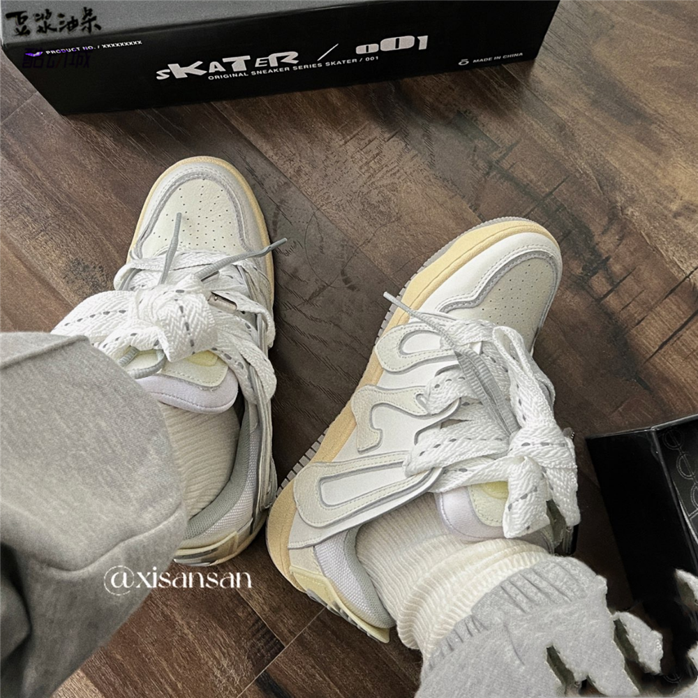 OLD ORDER OGSNEAKER 001刘耀文同款授权正品复古做旧面包滑板鞋-图0