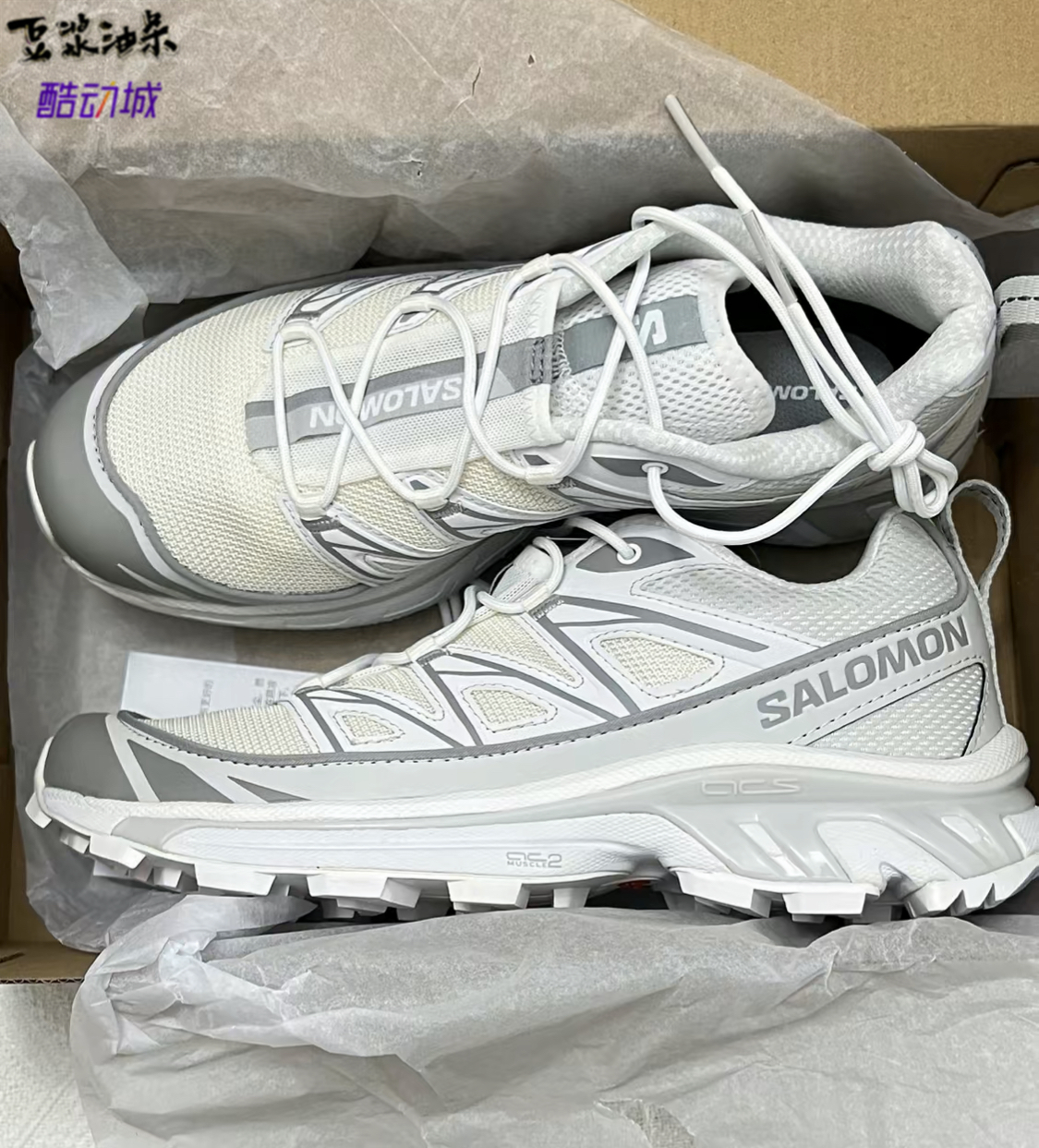 萨洛蒙 Salomon SLAB XT-6 Expanse米白灰户外运动鞋 417414-图3