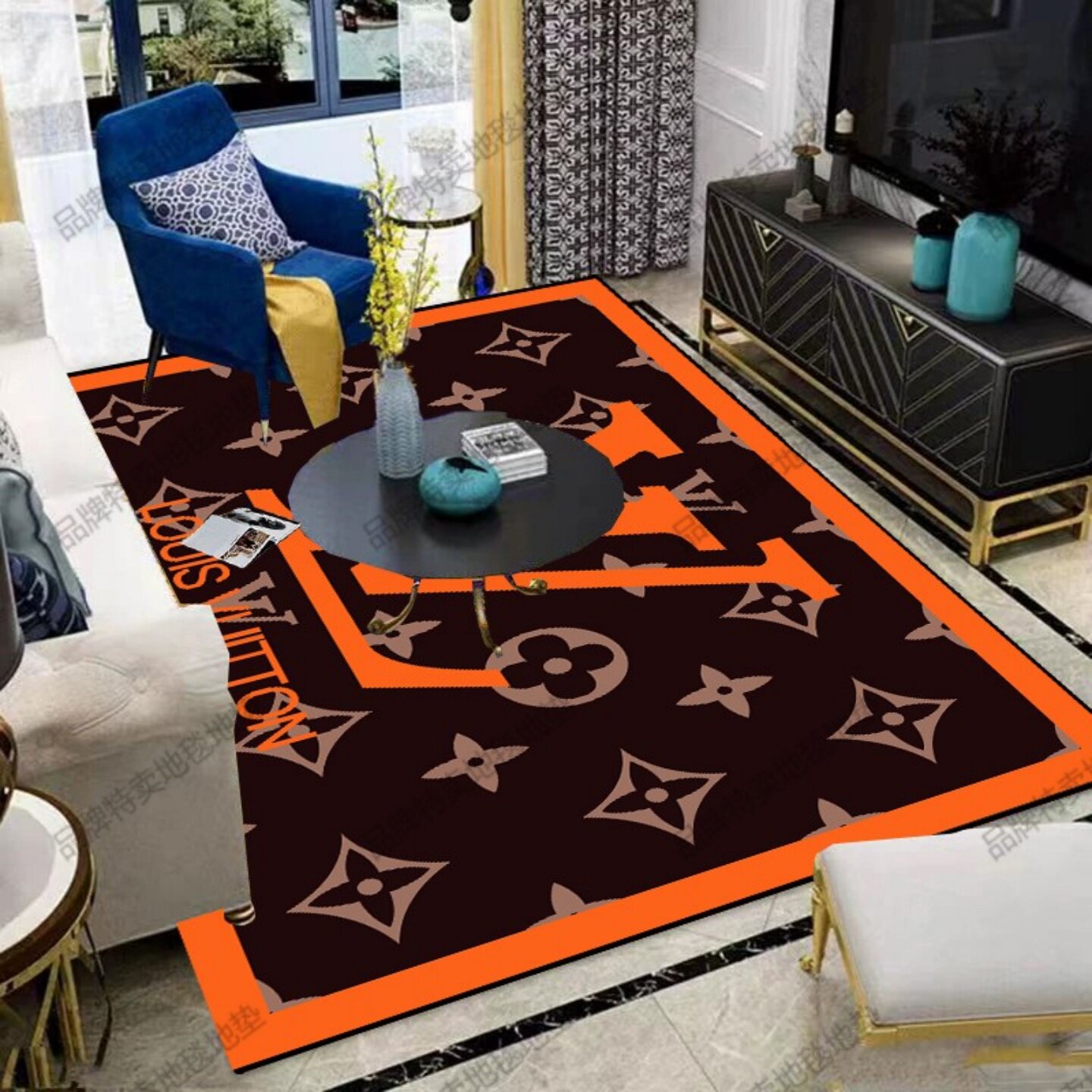 2025新款潮牌网红大尺寸地毯客厅高级感沙发茶几毯卧室地垫床边毯