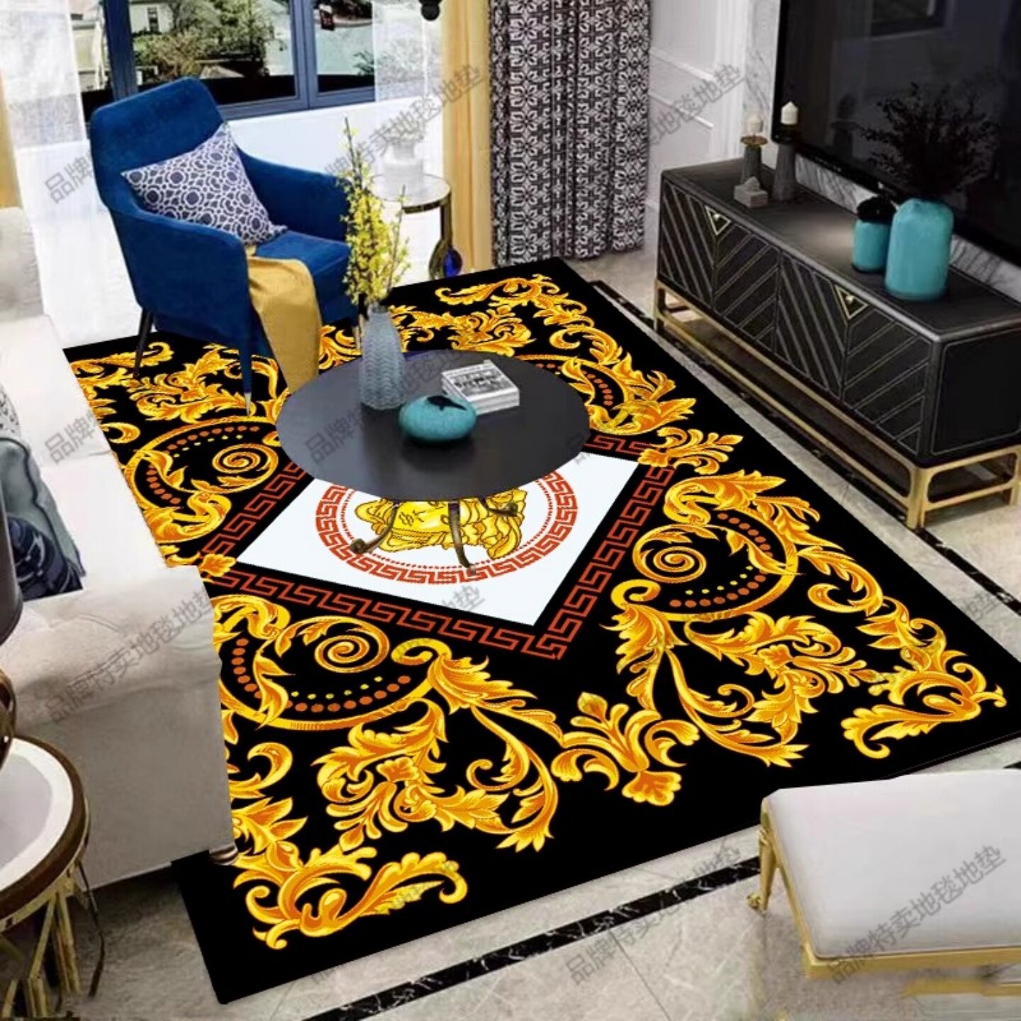 2025新款潮牌网红大尺寸地毯客厅高级感沙发茶几毯卧室地垫床边毯
